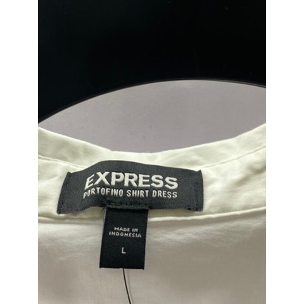 Express Women's White Solid Button-Up Long Sleeve… - image 5